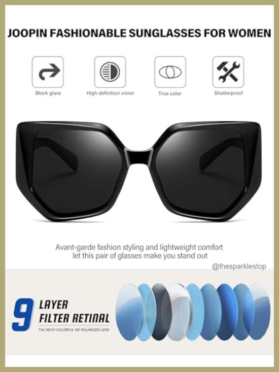 Oversized Hexagonal Sunglasses Women Polarized UV400 TR90 Acetate Fashion Shades